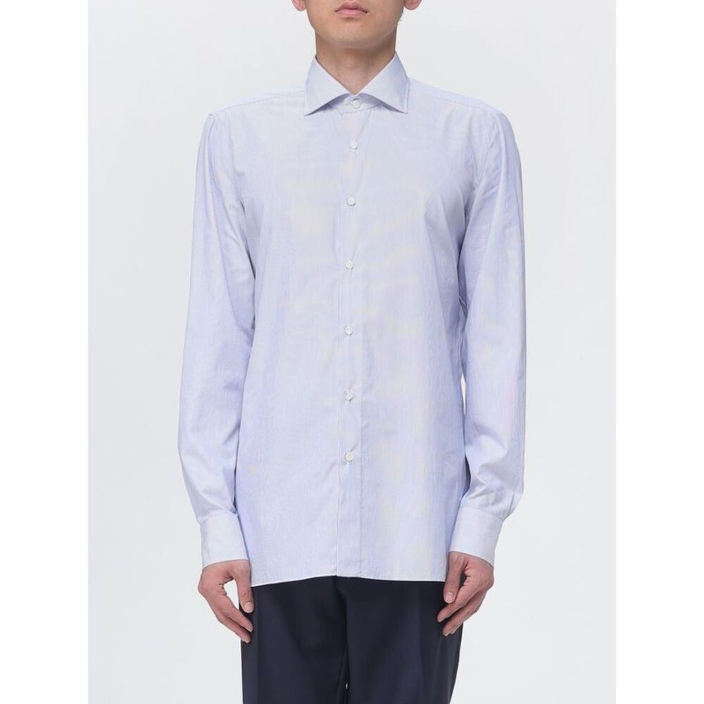 Luigi Borrelli Shirt Men Gnawed Blue